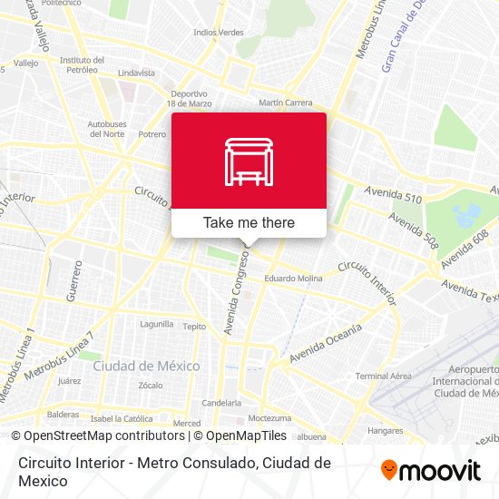 Mapa de Circuito Interior - Metro Consulado