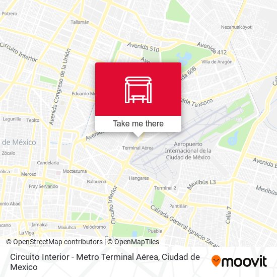Circuito Interior - Metro Terminal Aérea map