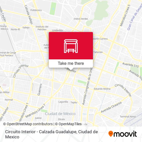 Mapa de Circuito Interior - Calzada Guadalupe