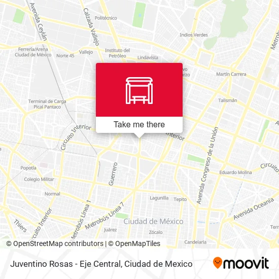 Juventino Rosas - Eje Central map