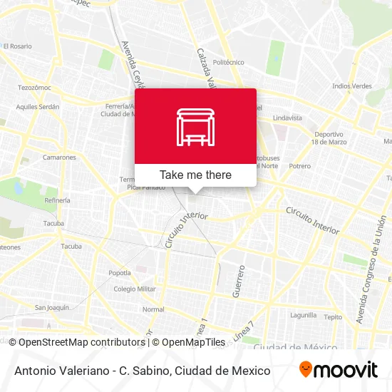 Antonio Valeriano - C. Sabino map
