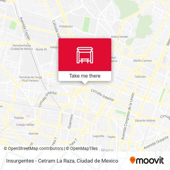 Insurgentes - Cetram La Raza map