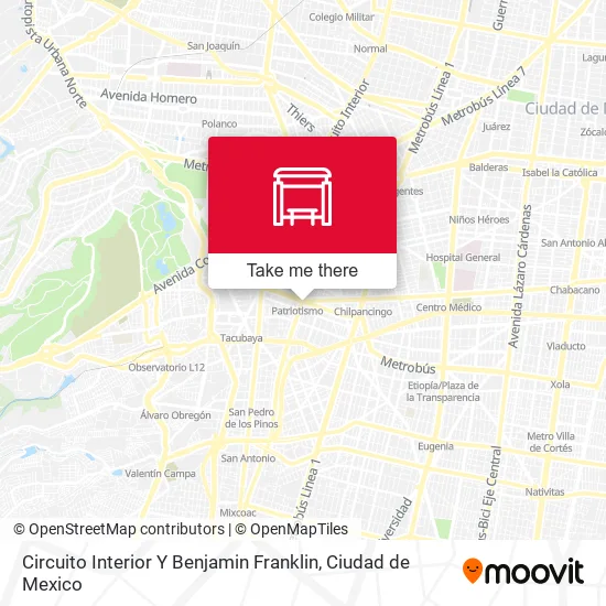 Mapa de Circuito Interior Y Benjamin Franklin