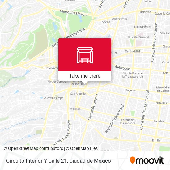 Mapa de Circuito Interior Y Calle 21