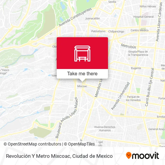 Mapa de Revolución Y Metro Mixcoac