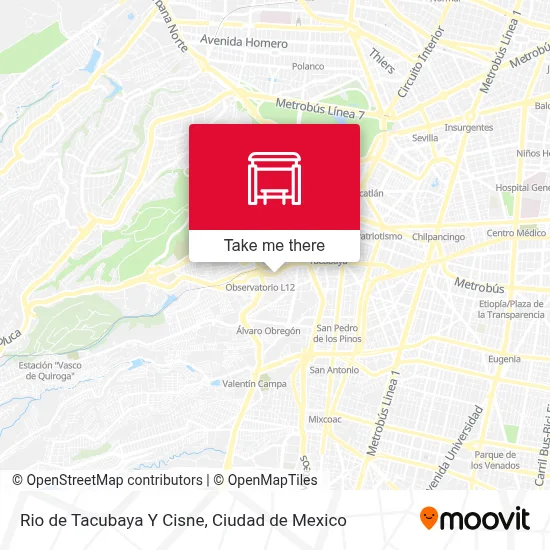 Rio de Tacubaya Y Cisne map