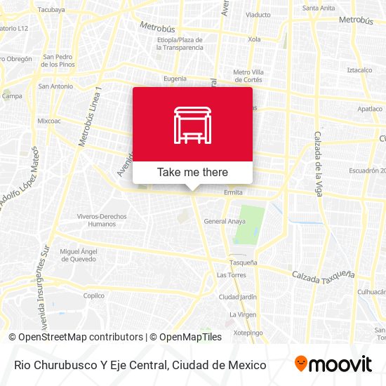 Mapa de Rio Churubusco Y Eje Central