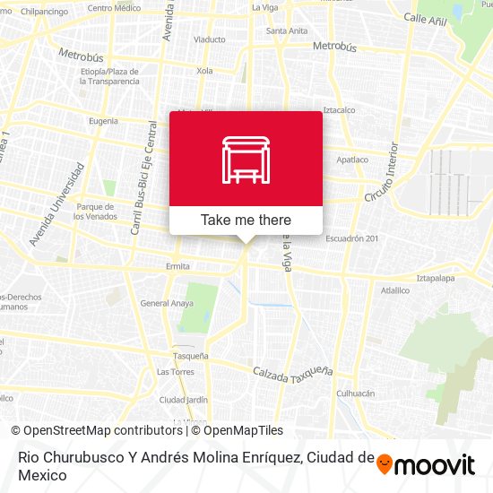 Rio Churubusco Y Andrés Molina Enríquez map