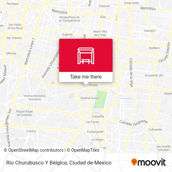 Rio Churubusco Y Bélgica map