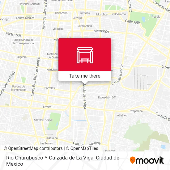 Rio Churubusco Y Calzada de La Viga map