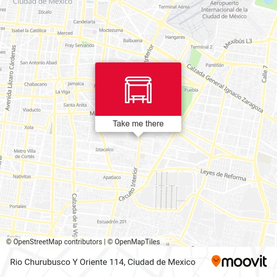 Rio Churubusco Y Oriente 114 map