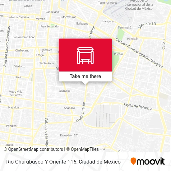 Rio Churubusco Y Oriente 116 map