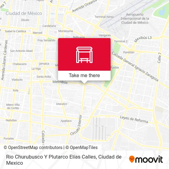 Rio Churubusco Y Plutarco Elías Calles map