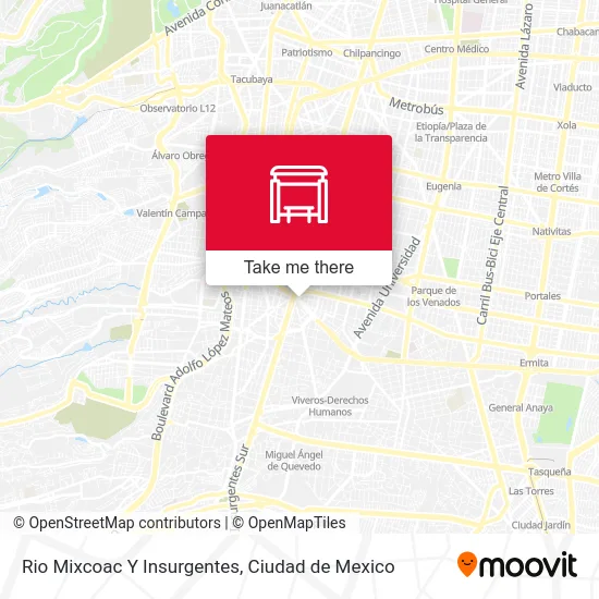 Rio Mixcoac Y Insurgentes map