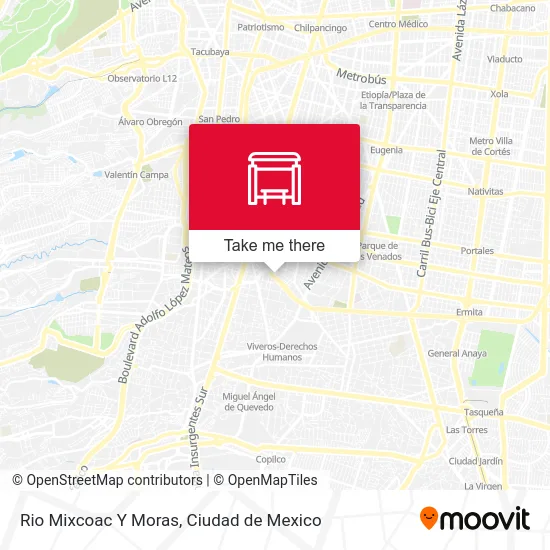 Rio Mixcoac Y Moras map