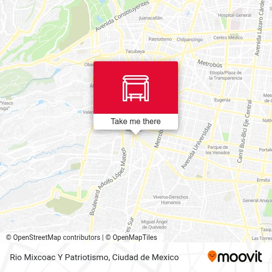Rio Mixcoac Y Patriotismo map