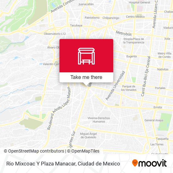 Rio Mixcoac Y Plaza Manacar map