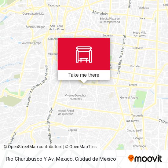 Mapa de Rio Churubusco Y Av. México