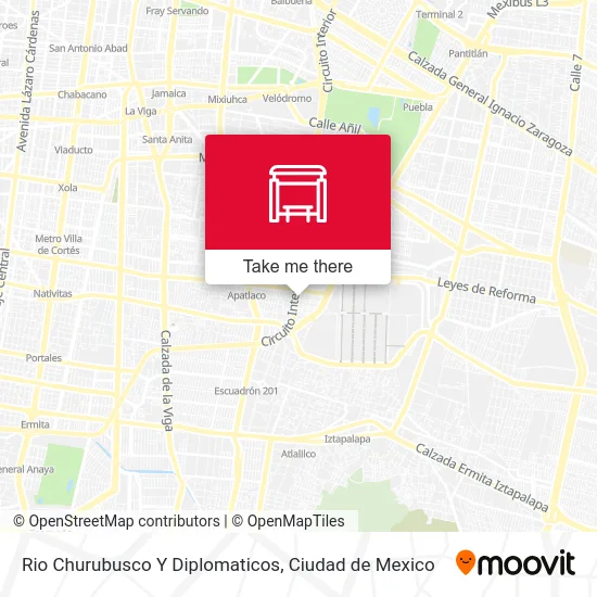 Rio Churubusco Y Diplomaticos map