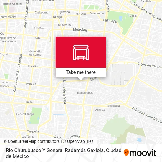 Rio Churubusco Y General Radamés Gaxiola map