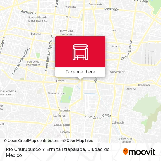 Rio Churubusco Y Ermita Iztapalapa map