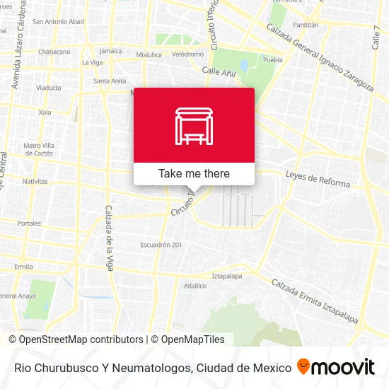 Rio Churubusco Y Neumatologos map