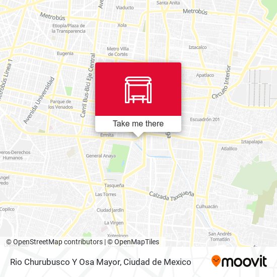 Rio Churubusco Y Osa Mayor map