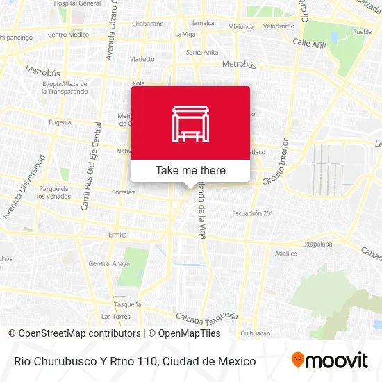 Rio Churubusco Y Rtno 110 map