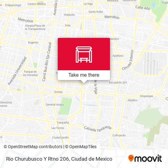 Rio Churubusco Y Rtno 206 map