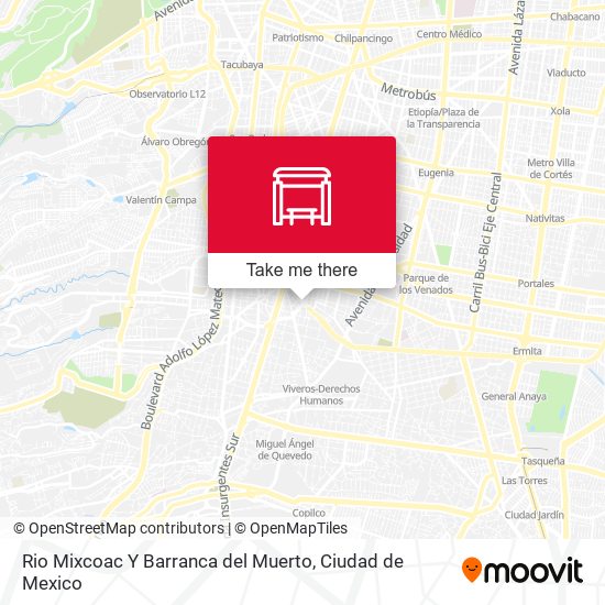 Mapa de Rio Mixcoac Y Barranca del Muerto