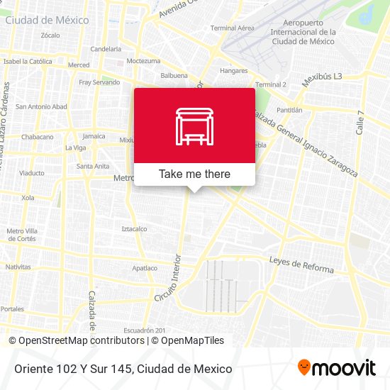 Oriente 102 Y Sur 145 map