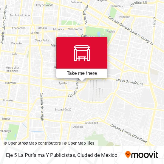 Mapa de Eje 5 La Purísima Y  Publicistas