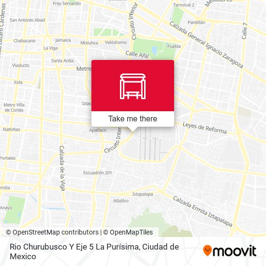 Mapa de Rio Churubusco Y Eje 5 La Purísima