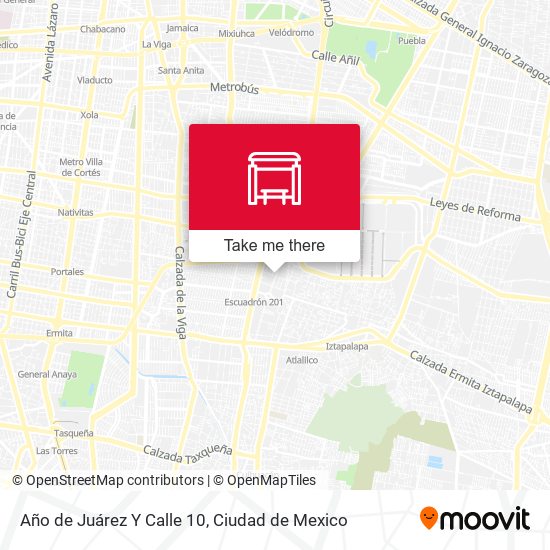 Mapa de Año de Juárez Y Calle 10