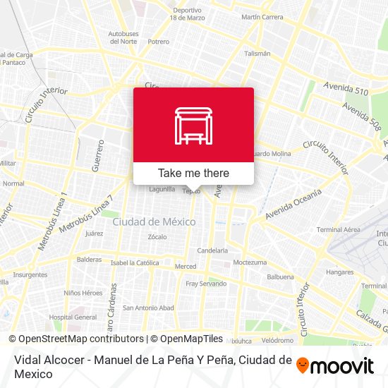 Vidal Alcocer - Manuel de La Peña Y Peña map