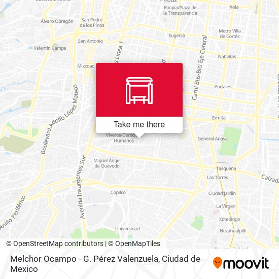 Melchor Ocampo - G. Pérez Valenzuela map