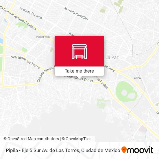 Pipila - Eje 5 Sur Av. de Las Torres map
