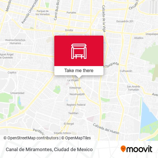 Canal de Miramontes map