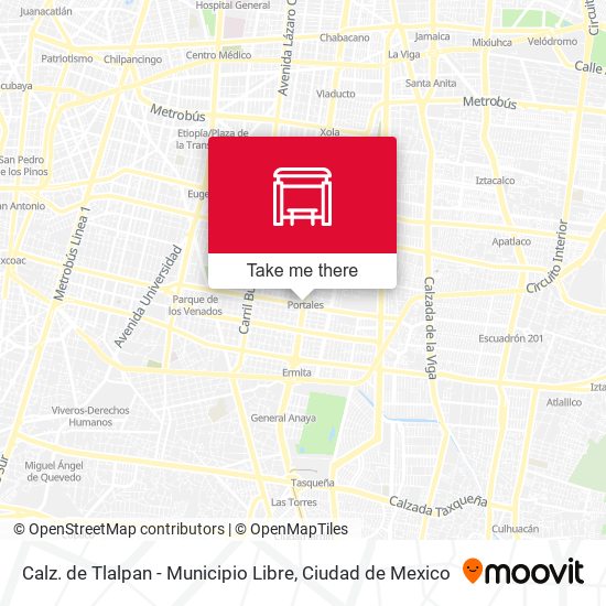 Mapa de Calz. de Tlalpan - Municipio Libre