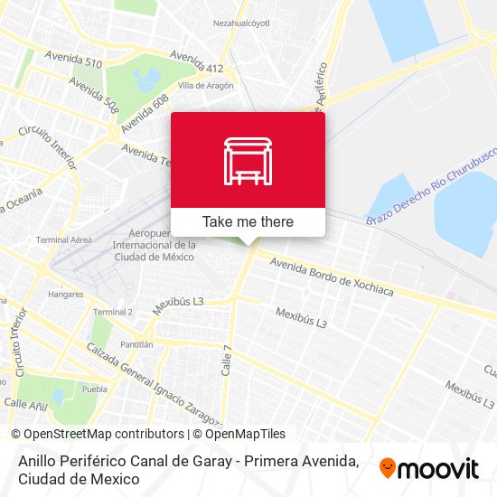 Anillo Periférico Canal de Garay - Primera Avenida map