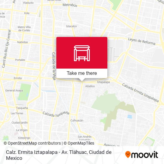 Mapa de Calz. Ermita Iztapalapa - Av. Tláhuac