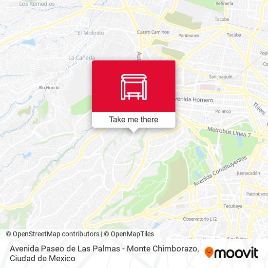 Avenida Paseo de Las Palmas - Monte Chimborazo map