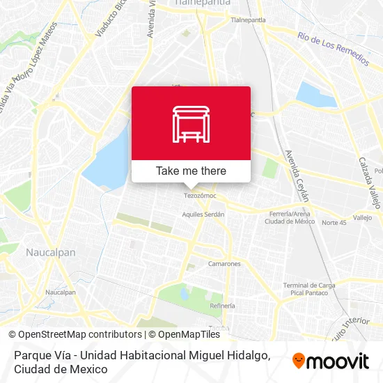 Parque Vía - Unidad Habitacional Miguel Hidalgo map