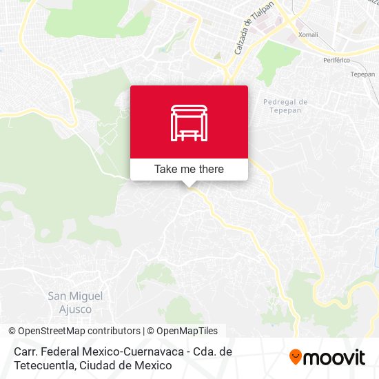 Carr. Federal Mexico-Cuernavaca - Cda. de Tetecuentla map