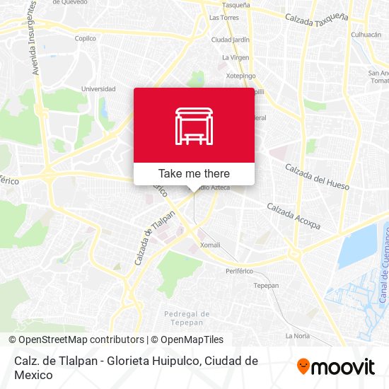 Mapa de Calz. de Tlalpan - Glorieta Huipulco