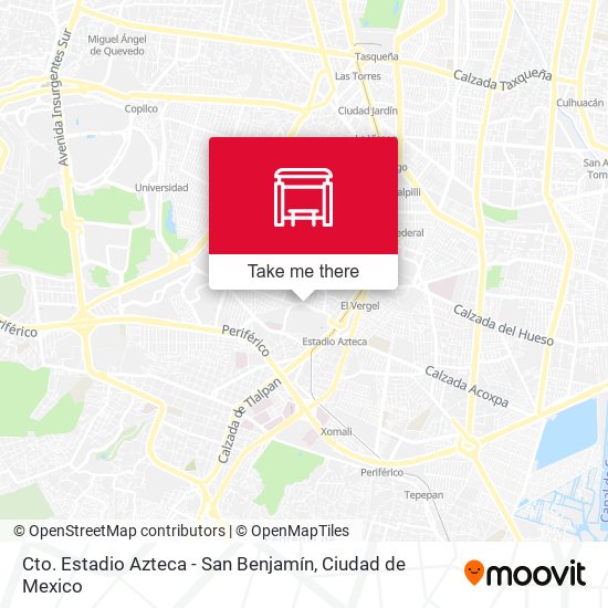 Cto. Estadio Azteca - San Benjamín map