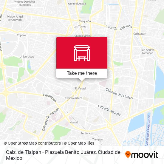 Mapa de Calz. de Tlalpan - Plazuela Benito Juárez
