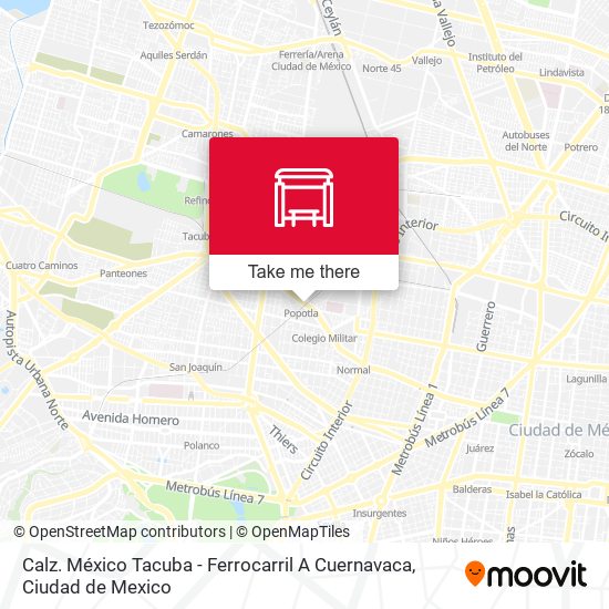 Calz. México Tacuba - Ferrocarril A Cuernavaca map