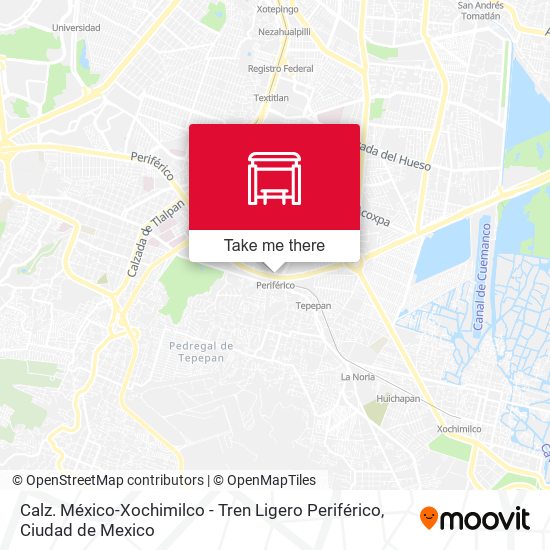 Calz. México-Xochimilco - Tren Ligero Periférico map