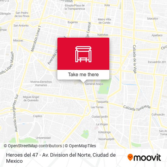Heroes del 47 - Av. Division del Norte map